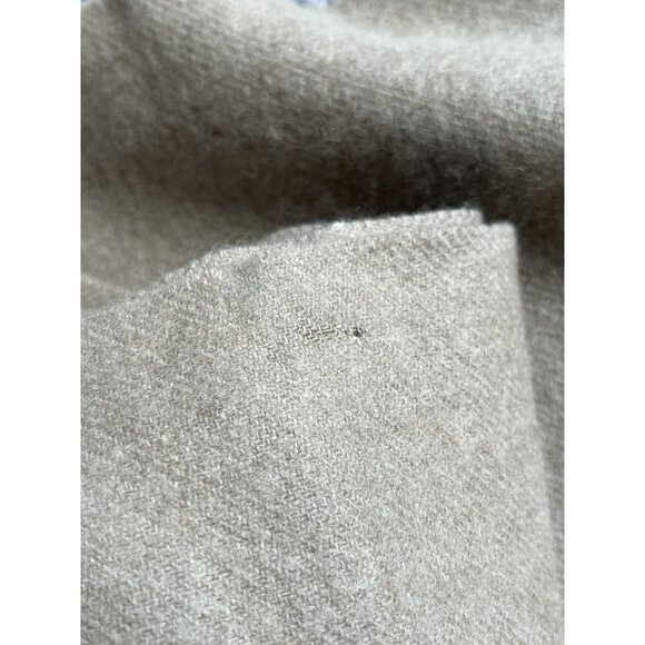 Enya Montanari 100% Cashmere Scarf  Fringe Tan - Picture 7 of 8